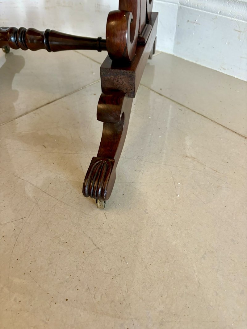 Antique William IV Quality Rosewood Work / Lamp Table